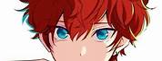 Cute Anime Boy with Red Hair Blue Eyes