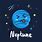 Cute Cartoon Neptune Planet