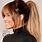 Cute Ponytail Hairstyles with Bangs