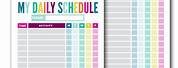 Daily Routine Schedule Template Free