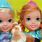 Elsa and Anna Dolls Playing