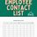 Employee Phone List Template