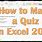 Excel Quiz Template