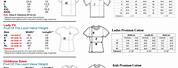 Fruit of the Loom Shirt Size Chart