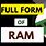 Full Form of Ram