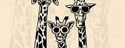 Funny Giraffe Silhouette