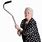 Funny Old Lady with Cane