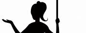 Girl with Umbrella Silhouette Drawing