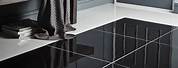 Glossy Black Bathroom Tile Floor