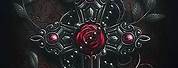 Gothic Cross with a Rose Wallpaper