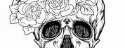 Gothic Skull and Rose Coloring Pages