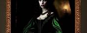 Gothic Vampiress Oil Painting