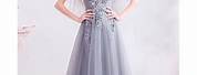 Grey Prom Dress Tulle