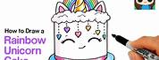 How to Draw a Rainbow Unicorn Cake