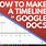 How to Make a Timeline On Google Docs