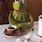 Kermit Drinking Coffee