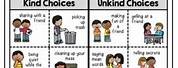 Kind and Unkind Behavior Worksheet