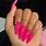 Long Hot Pink Nails