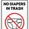 No Diapers Sign