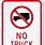 No Truck Parking Signs