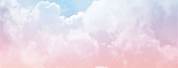 Pastel Rainbow Ombre Clouds Background