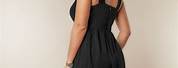 Plus Size Black Chiffon Long Dress