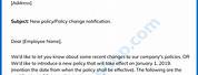 Policy Change Email