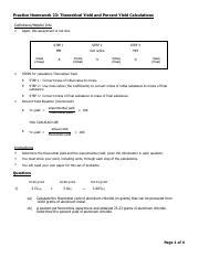 Percentage yield questions and answers pdf picture