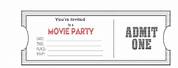 Printable Movie Ticket Birthday Invitations