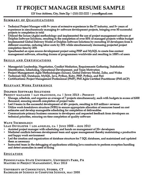 Download Project Manager Resume Summary Qualifications