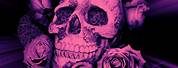 Purple Roses with Skulls Gothic