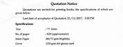 Quotation Call Notice