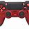 Red and Black PS4 Controller