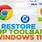 Restore Google Chrome Toolbar