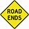 Road Ends Ahead Sign