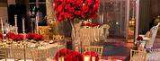 Rose Gold and Red Wedding Decorations