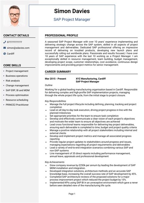 Download Sap Upgrade Project Manager Resume