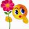 Smiley Emoji with Flower