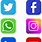 Social Media Icons Facebook Instagram YouTube