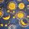 Sun Moon Stars Background