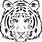 Tiger Head Drawing Black and White