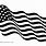 Wavy American Flag Black and White