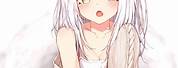 White Hair Anime Girl with Sweater