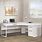 White L-shaped Desk with Drawers