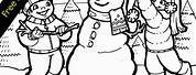 Winter Scene Coloring Pages for Kids