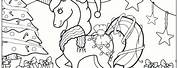 Winter Unicorn Coloring Pages