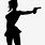 Woman with Gun Silhouette