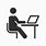 Working at Desk Icon