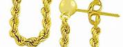 Yellow Gold Chain Earrings