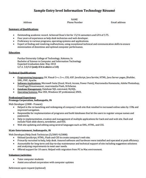 Resume College Entry Sample Resume Format Education